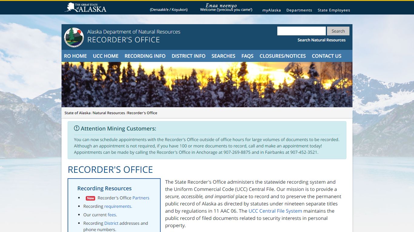 DNR Recorder's Office - Alaska